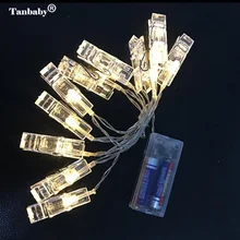 1 м 10 светодиодный зажим для фото свет шнура на батарейках фото огни для сказочные гирлянды Свадебная вечеринка Рождество домашний декор