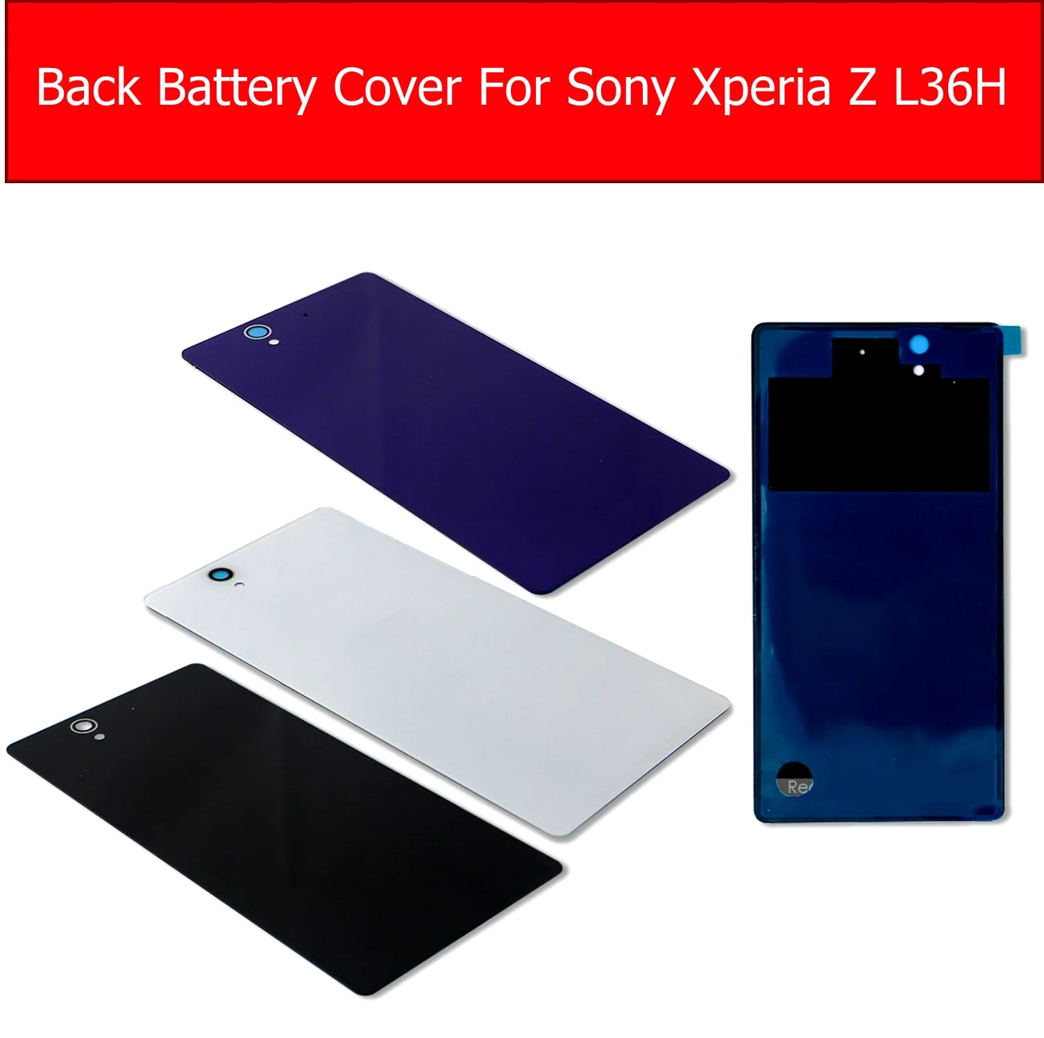 Фиолетовый и черный белый цвет задняя крышка из стекла для Sony Xperia Z L36H L36i C6602 C6603 So