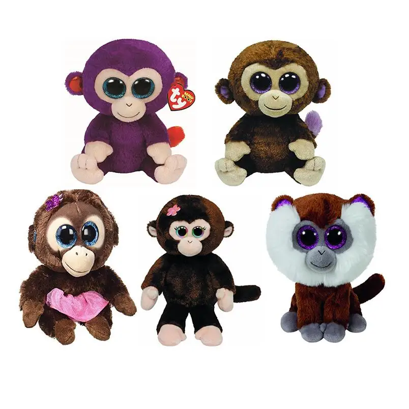 6" TY Beanie Boo's Monkey Petals Nadya George Grapes Coconut Tamoo 15cm