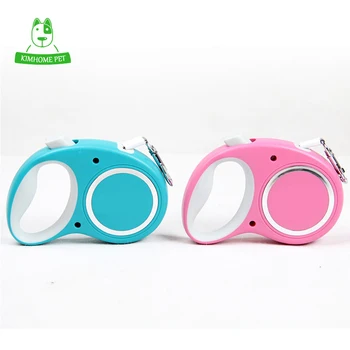 

5 M Blue Pink Nylon Solid Walking Pet Leads Dog Leash Retractable for Medium Large Dog