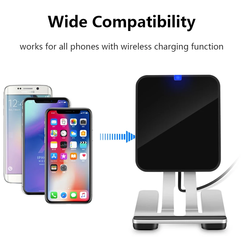 Беспроводное зарядное устройство для iPhone XS Max XR 8 Plus Samsung S9 настольное портативное