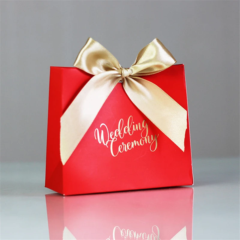 6 20pcs Bow-knot Candy Box for Wedding Decor Gift Packaging Paper Box Baptism Birth Baby Shower Birthday Gifts Bag Event Party Supplies