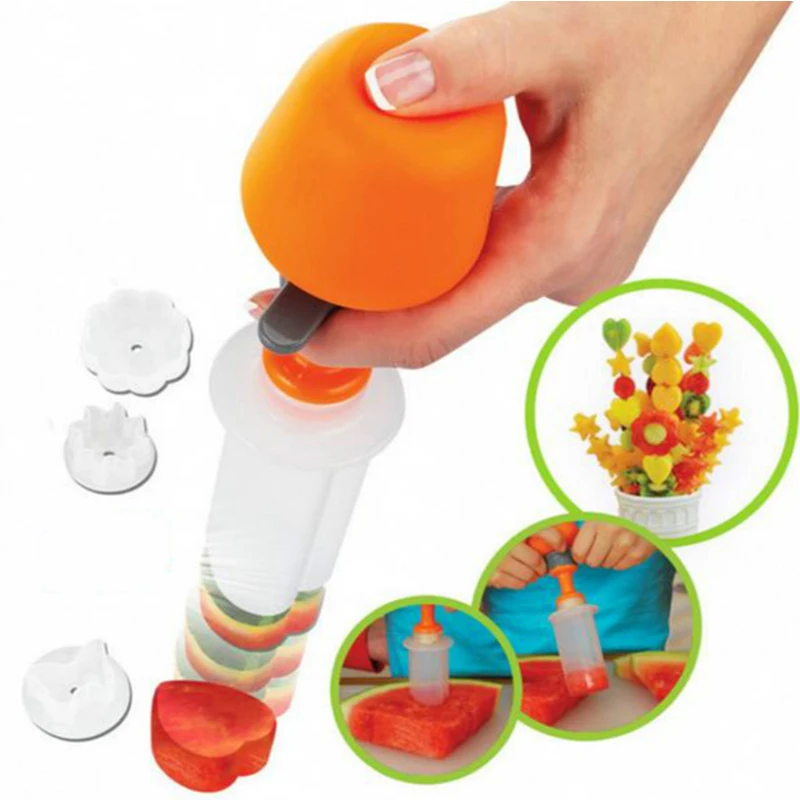 8PCS/SET Plastic Fruit Shape Cutter Slicer Veggie Food Decorator Fruit