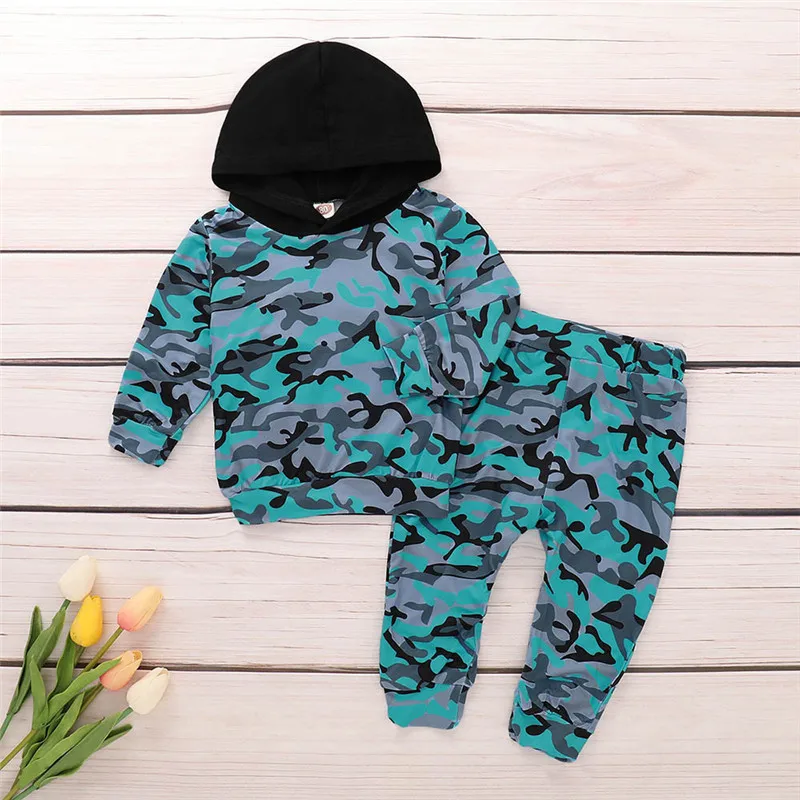 

kid autumn winter suit Hoodie Camouflage Print Tops tshirt+ Pants Clothes Sets Outfits clothing teenager ropa para adolecentes