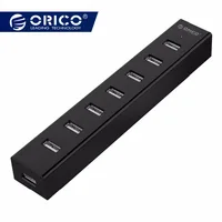 ORICO H7013-U2 7 портов USB 2,0 концентратор для ноутбуков MAC идеально с кабелем для передачи данных 30 см-черный/белый/серый/синий - изображение