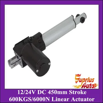 

100% Factory Original 12/24V actuator linear, 450mm/ 18inch stroke, 1320lbs/ 600kgs/ 6000N Max Load linear actuator