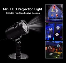 2017 UL CE ao ar livre LEVOU 14 Substituível do Dia Das Bruxas Natal Paisagem Mini Projetor luz Da Noite para a festa de Jardim spot light