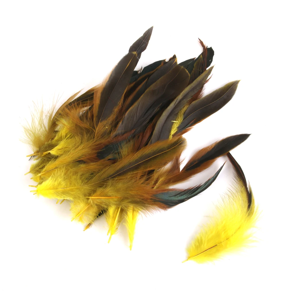 150 Pieces Colorful Dyed Rooster Feathers 12-18cm/4-7inch Yellow Blue Orange