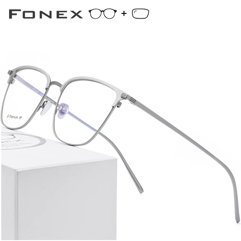 

Pure B Titanium Prescription Glasses Frame Men Square Eyeglasses Eyewear Vintage Myopia Optical Spectacles Eye Glasses for Men