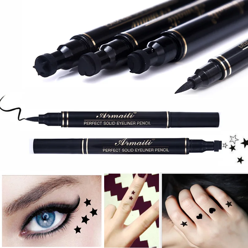 目美容ツール自然長続きスタンプアイライナーペンシルダブルエンド防水簡単に摩耗メイクアイライナースタンプ化粧品stamp eyeliner