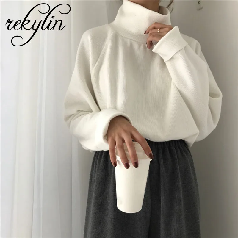 

Women's High Collar Thick Long-sleeved Sweater Women's Spring and Autumn Wild Loose Hooded Student Shirt Sweater