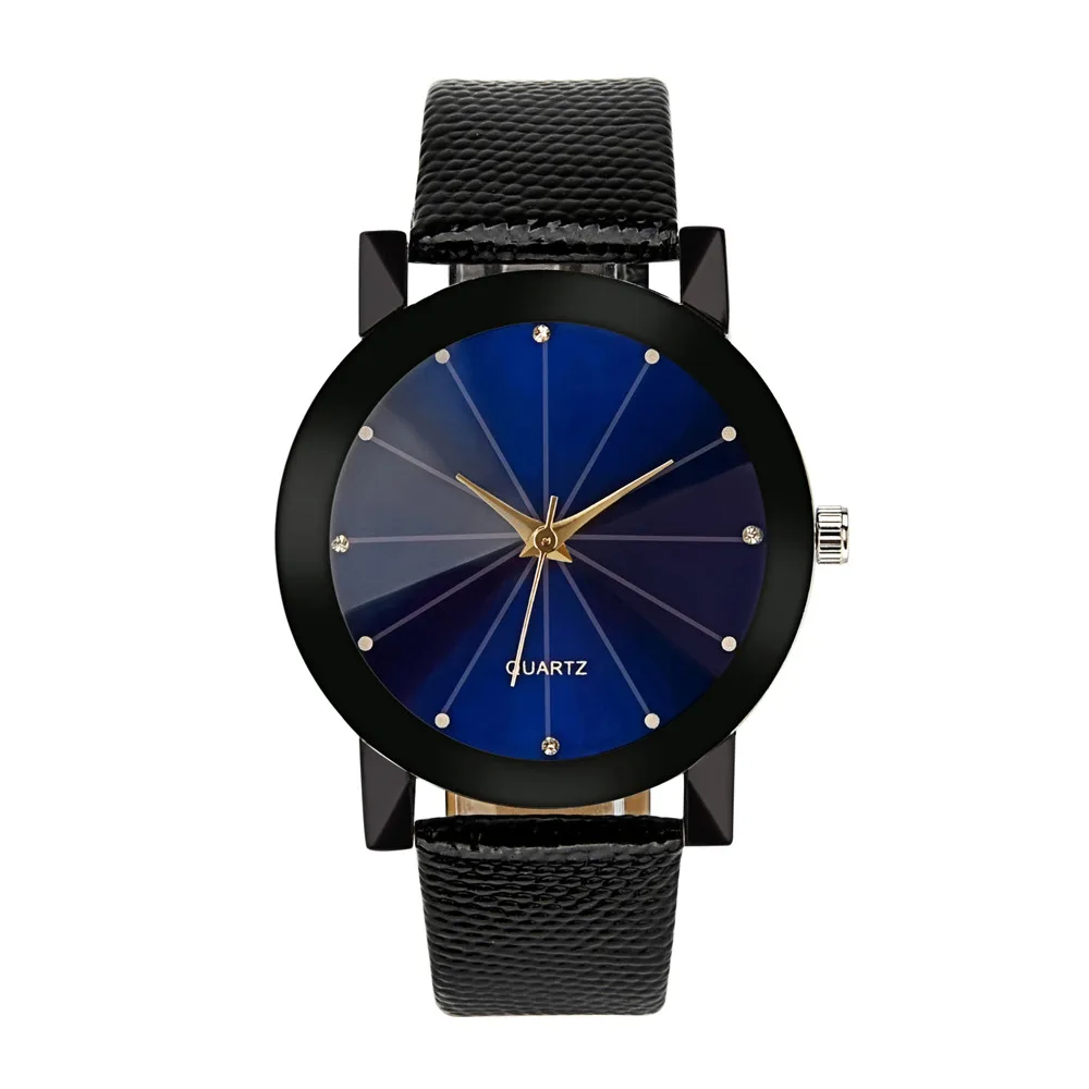 

Blue Surface Mirror Women's Ladies Men's Watch Radial Dial Quartz Wrist Watch saat dames horloges horloge dames relojes mujer