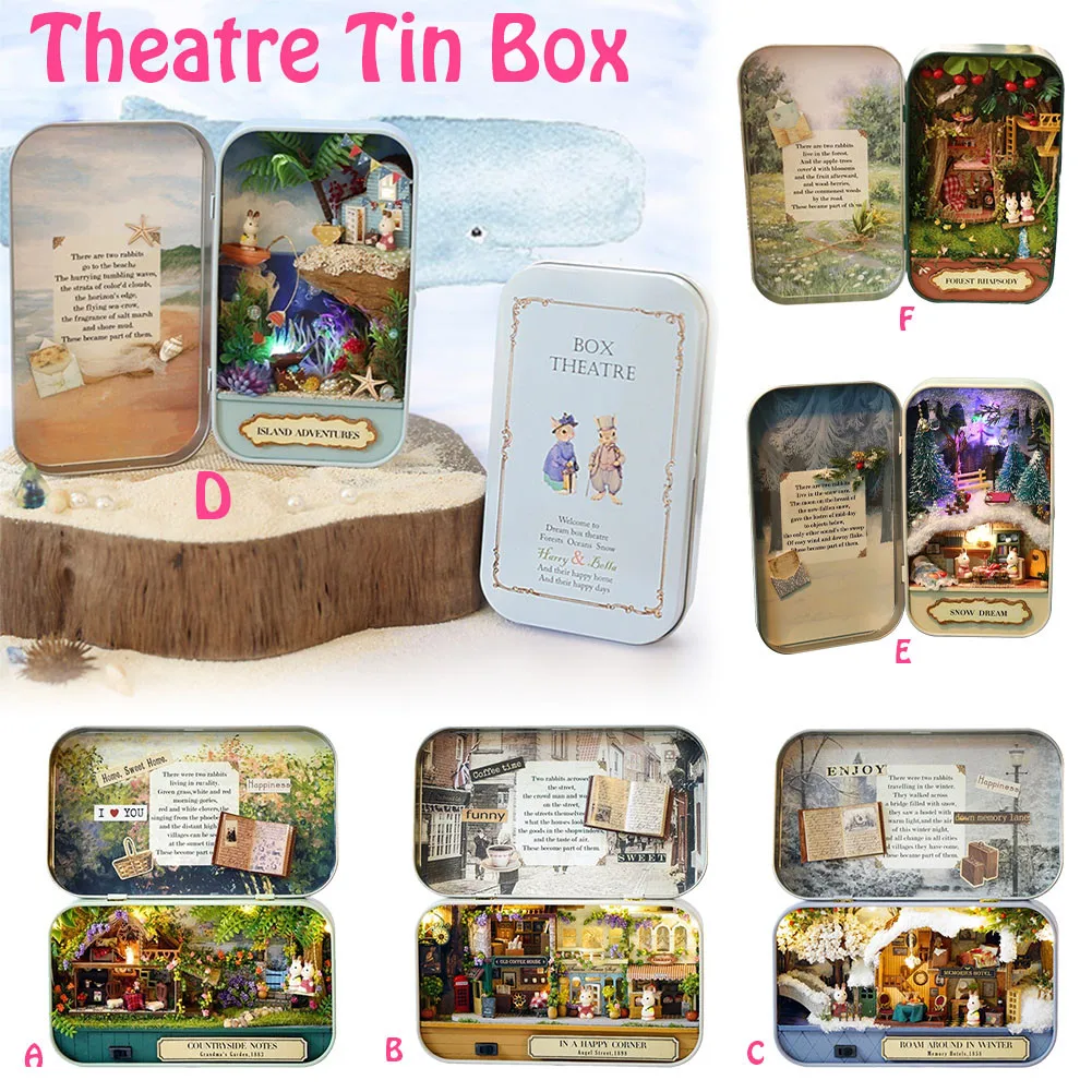 Коробка театральный кукольный домик ручной работы деревянные маленькие 3D головоломки мини фурнитура для сборки мебели Декор игрушка для детей креативный подарок на день рождения