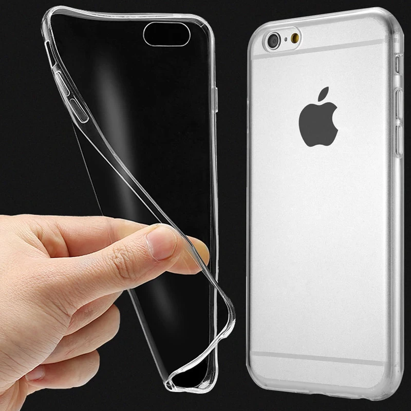 Чехол для iPhone X 8 7 6 S Plus Прозрачная защитная задняя крышка противоударный бампер