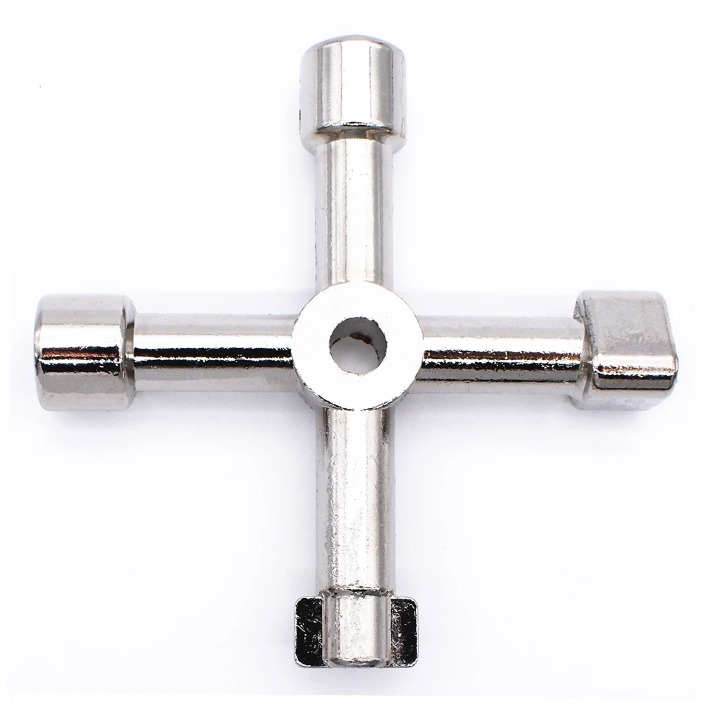 Multi Cross Key Wrench 4 Way Zinc Alloy Durable Electrolytic Polishing