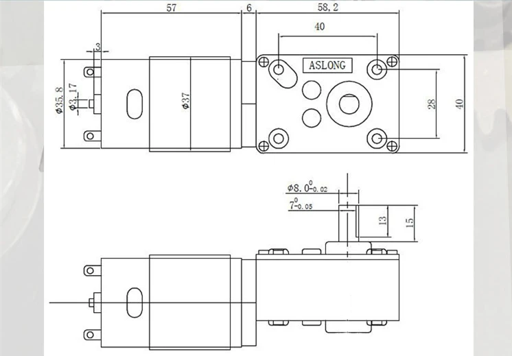 A58SW 555 dc мотор редуктор Турбинный червячный двигатель для конвейерной ленты