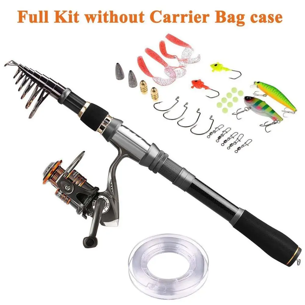 Telescopic Fishing Rod Saltwater Travel Spinning Fishing Rods Poles Retractable 