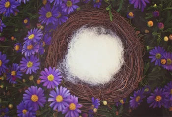 

Laeacco Newborn Backgrounds Hay Nest Feather Blossom Flower Baby Portrait Photography Backdrop Photocall Photo Studio