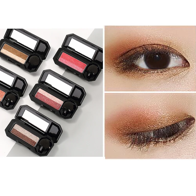 

Professional Brand Eye Color Cosmetics Waterproof Pigment Double Color Shimmer Nude Eyeshadow Makeup Palette