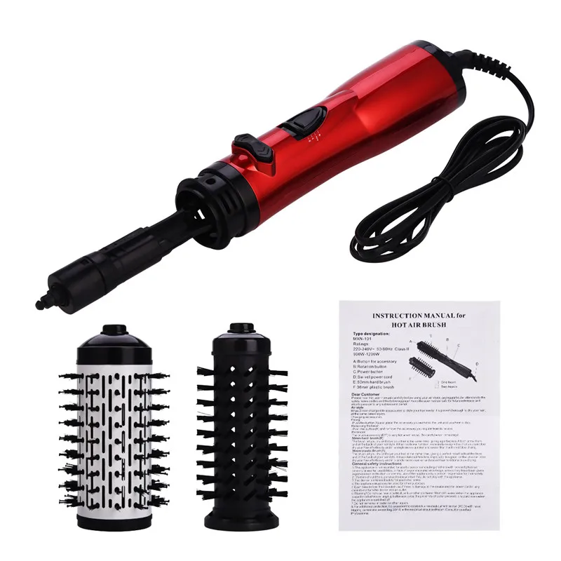

2 In 1 Titanium Ceramic Electric Hair Curler Brush Rotating Hair Dryer Brush Hair Curler Straightener Comb Salon Styler Tool