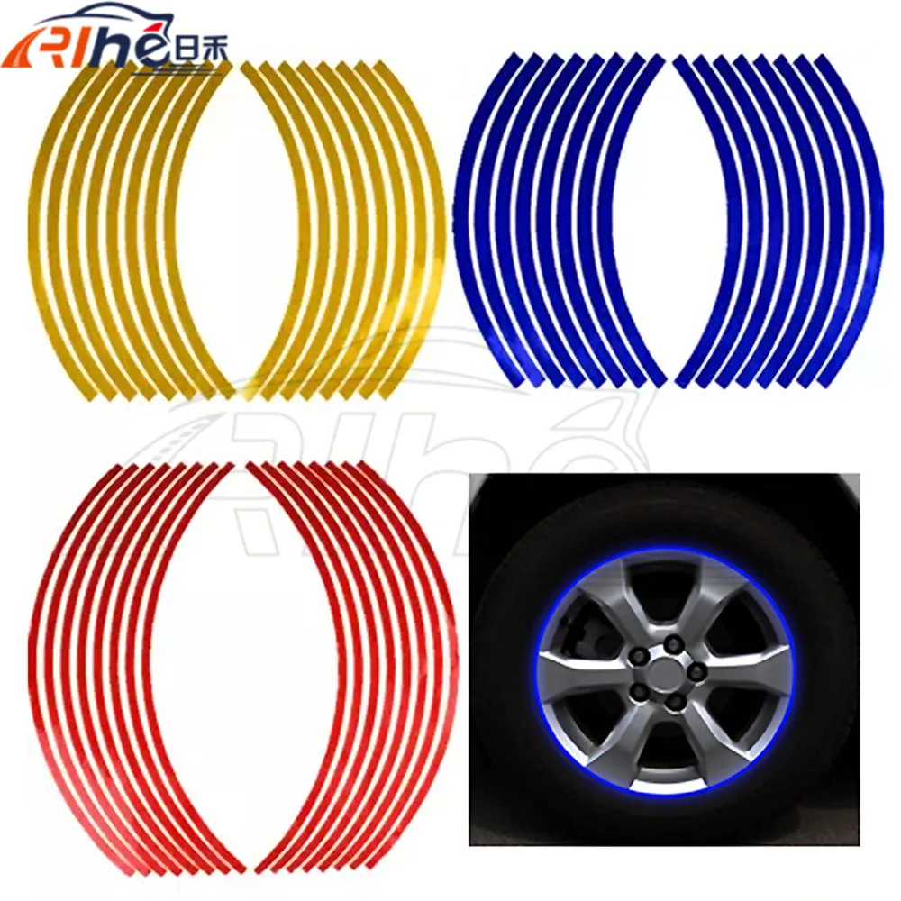 new style 17/18 inch new flame reflective rim tape wheel stripes