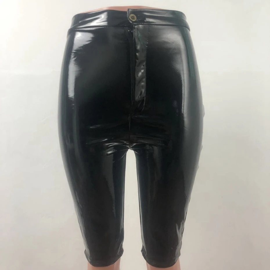 pink leather biker shorts