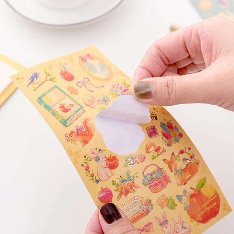1pcs Hot stamping Cute Sticker Custom Stickers Personalized Sticker Cute Stationery Student Stickers Scrapbooking Art Supplies