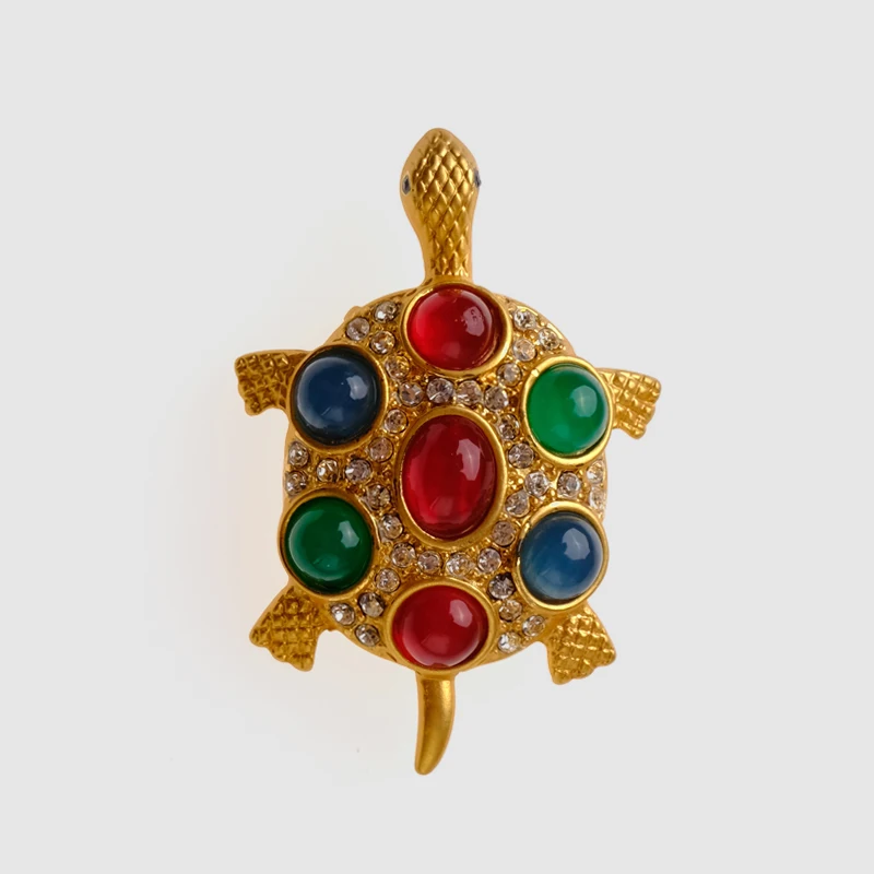 

Amorita boutique multi gem tortoise design turtle Brooches