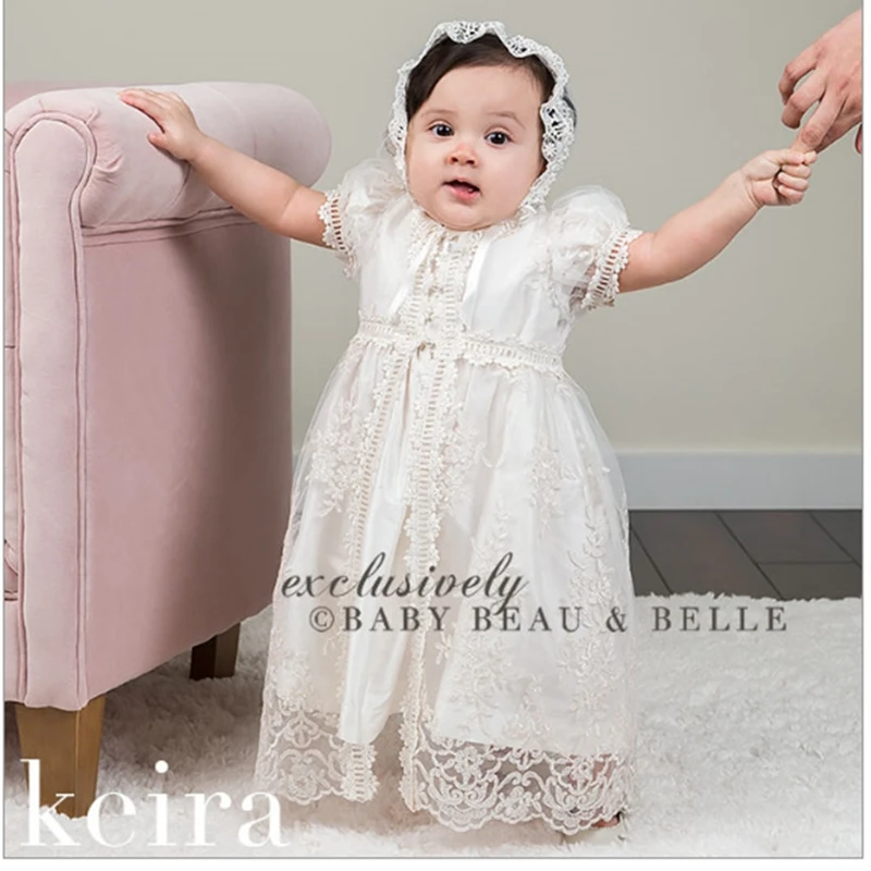 Vestido blanco para niña recién nacida, artículos bebé, vestido de bautizo, ropa con diseño de encaje, traje de cumpleaños 2Y, 2018|Vestidos| - AliExpress