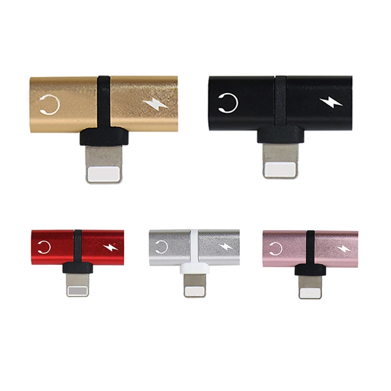 Goede 2in1 adapter converteert opladen jack in AUX en oplader BF06 splitter voor iPhone lightning 7 8 plus X 7 plus 8 plus XR XS Max