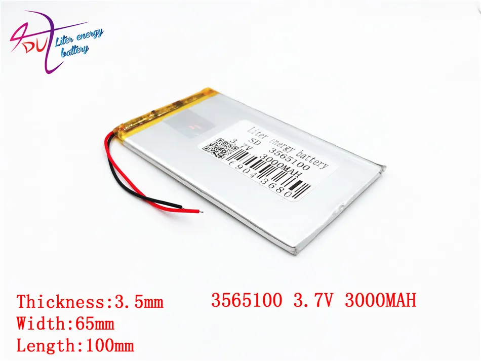 

Liter energy battery 3565100 3.7V 3000mAH (polymer lithium ion battery) Li-ion battery for tablet pc 7 inch 8 inch 9inch