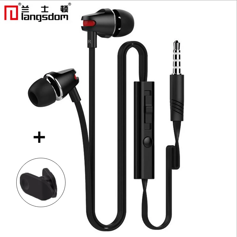 

Langsdom JV23 Volume control earphone With Microphone fone de ouvido for iphone 7 for Samsung xiaomi Redmi 4X,for PC MP3 MP4