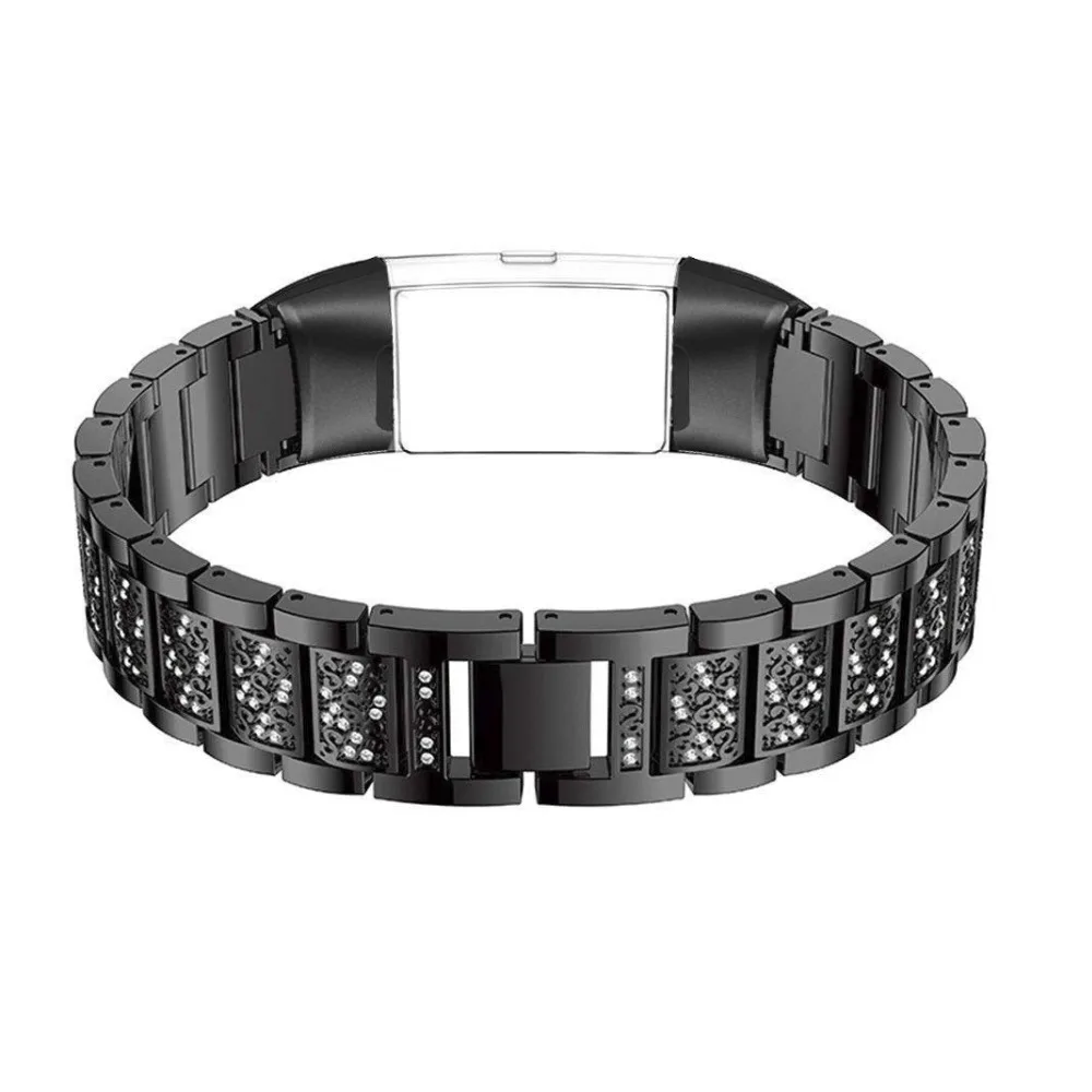 KINGBEIKE 3 Colors Fashion Stainless Steel Watchband For Fitbit Charge 3 Watch Band Replacement Bling Wristband Bracelet Strap KINGBEIKE 3 Colors Fashion Stainless Steel Watchband For Fitbit Charge 3 Watch Band Replacement Bling Wristband Bracelet Strap