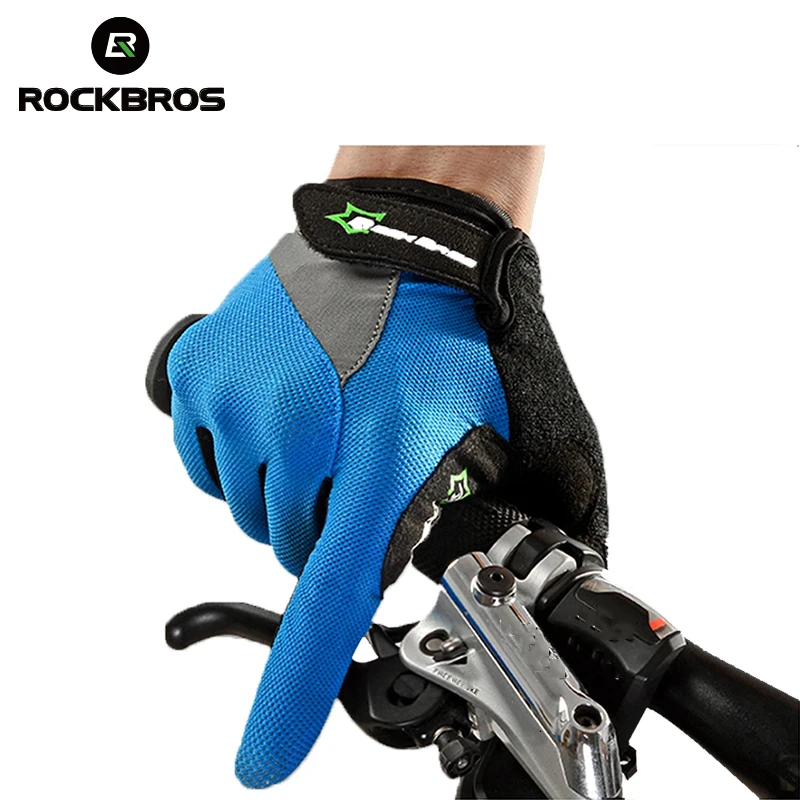 Rockbros Весна Осень полный палец перчатки сенсорный экран дышащие для смартфона Mtb