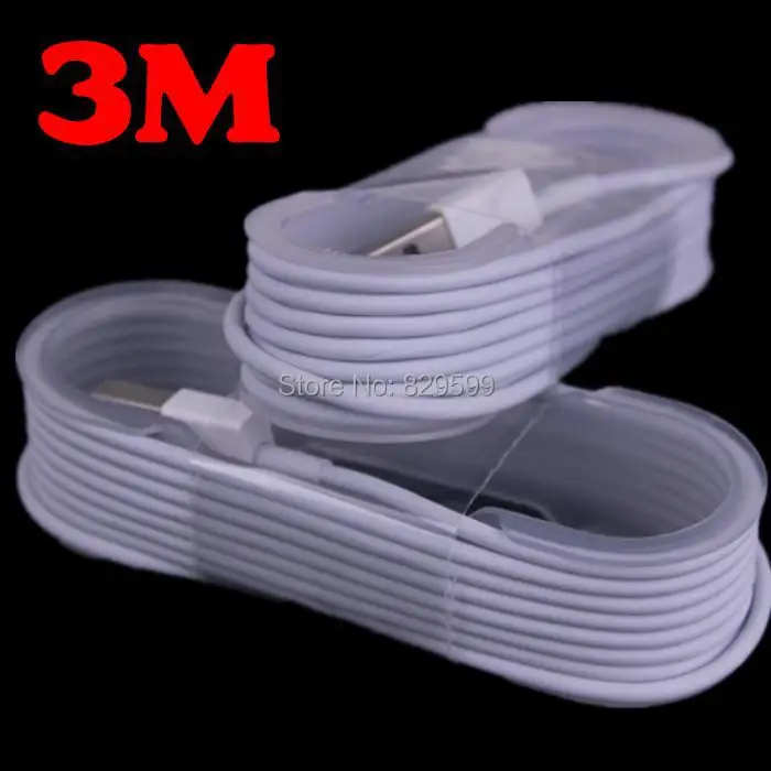 Free shipping 200pcs/lot 3M 10FT 8 Pin USB Data Charger Cable Cord For iPhone 5 5s 6 6 Plus iPad Air Mini With IOS 9