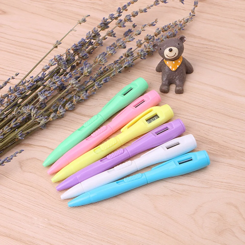 1Pcs Ballpoint Pen with Digital Clock Electronic Clock Pen Exam Pens Watch Pen