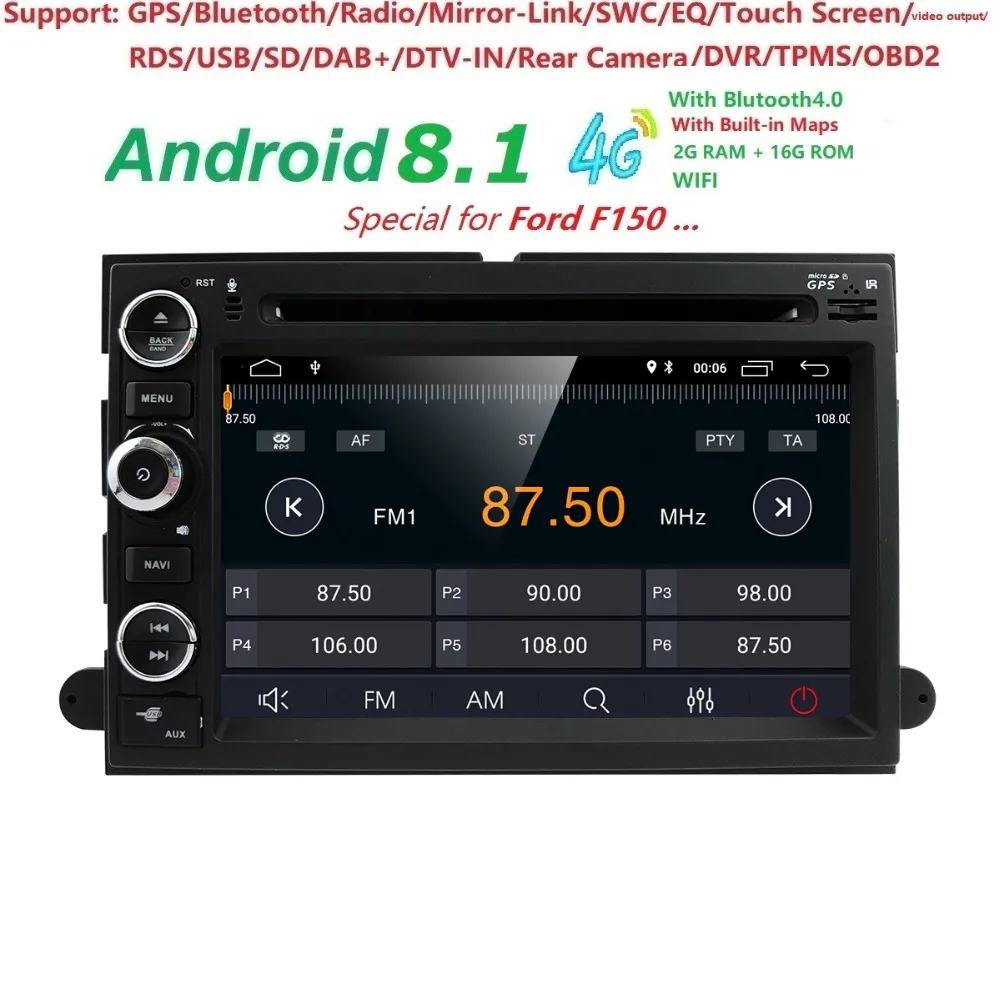 

7Inch Android 8.1 Quad Core Car dvd player For FORD FOCUS C-MAX Car multimedia stereo 1024*600 4G Wifi DAB+ DVR OBD2 Mirror link