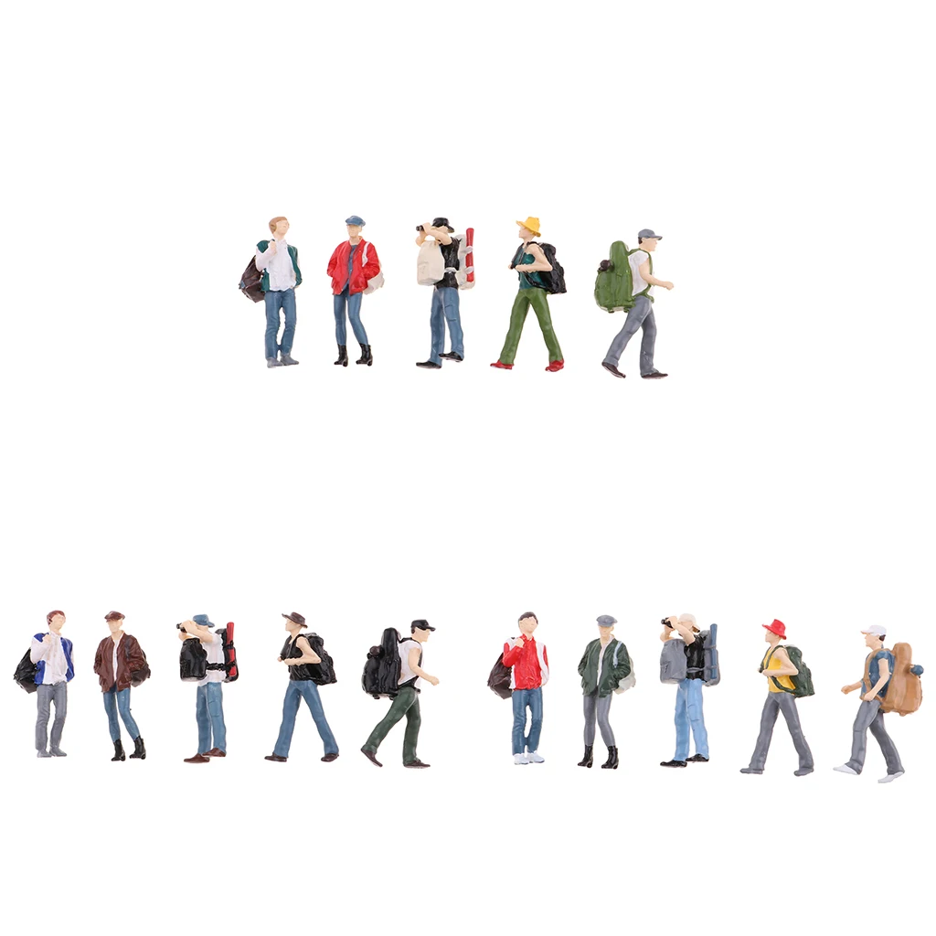 

5pcs 1:64 Resin People Figure Backpackers Travelers Group for Micro-Scenes