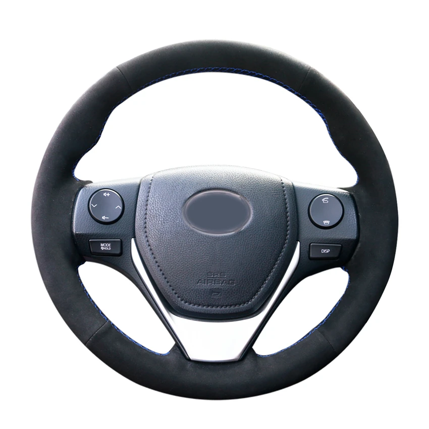 

Hand-stitched DIY Black Suede Car Steering Wheel Cover for Toyota RAV4 2013-2019 Corolla 2014-2019 Auris 2013-2016 Scion iM 2016