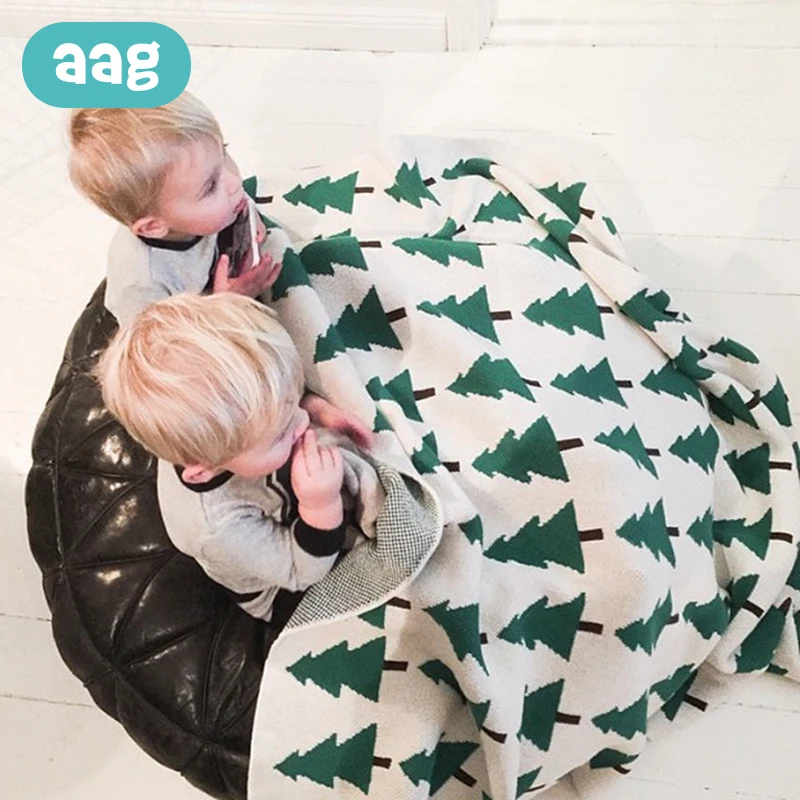 AGG детское одеяло трикотажное Хлопковое одеяло для кровати диван s Многофункциональная Корзина для коляски, чехол для сна, кондиционер, Одеяло пеленка 40