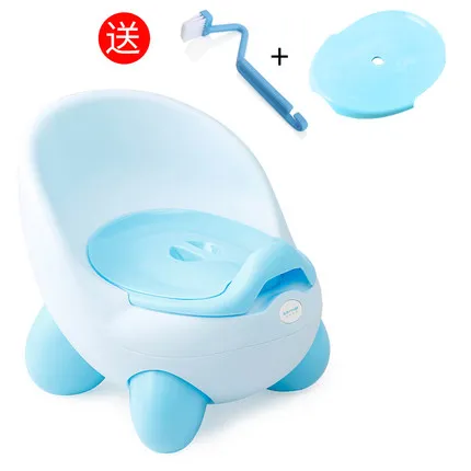 Детское сиденье для обучения туалету,, милое яйцо, детское Горшечное кресло, Детский горшок QQ, табурет для унитаза, щетка - Цвет: Blue with Lid