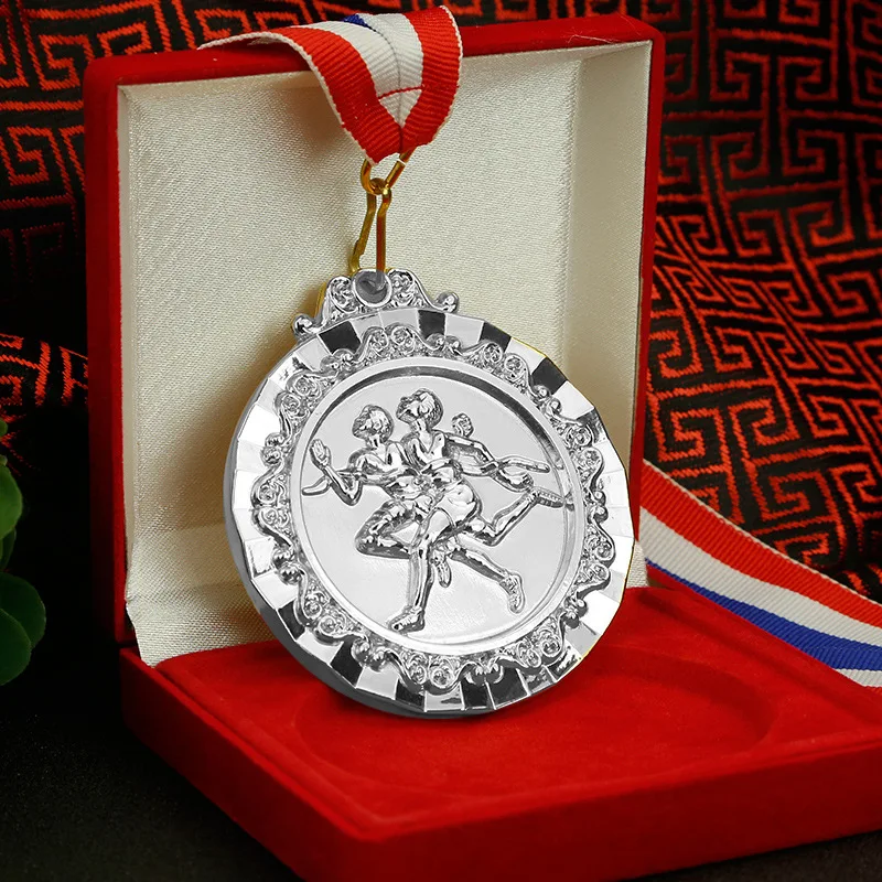 

run Medal factory price custom made metal silver Spot sports medal low price in stock silver Engraving word Medal