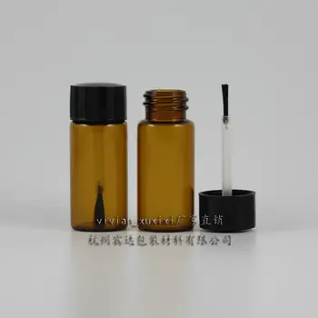 

10ml brown/amber glass essential oil bottle with black plastic Brush Cap,10ml Essential Oil bottle,10ml Nail Polish Bottle