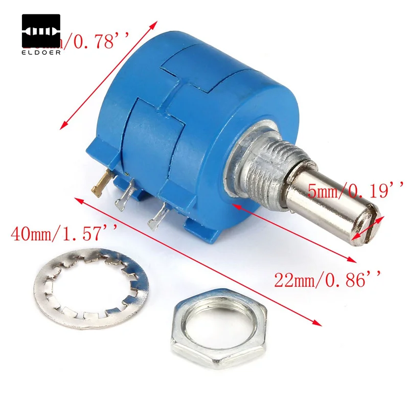 

3590S-2-103L 10K Ohm Rotary Wirewound Precision Potentiometer Pot 10 Turn Convenient and Practical New Electric Potentiometers
