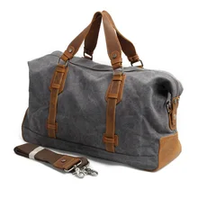 Винтажная плотная холщовая+ Кожаная сумка для багажа, мужские дорожные сумки, сумка для багажа, дорожная сумка, холщовая мужская сумка для путешествий, большие сумки для путешествий