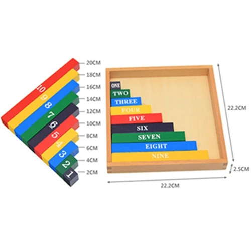 Montessori children's color decimal bar kindergarten early wooden education math toy