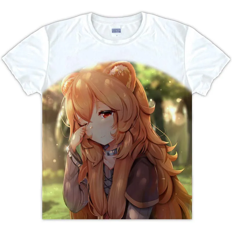 Футболка с рисунком героев аниме The Rising of the Shield Hero Raphtalia одежда коротким рукавом
