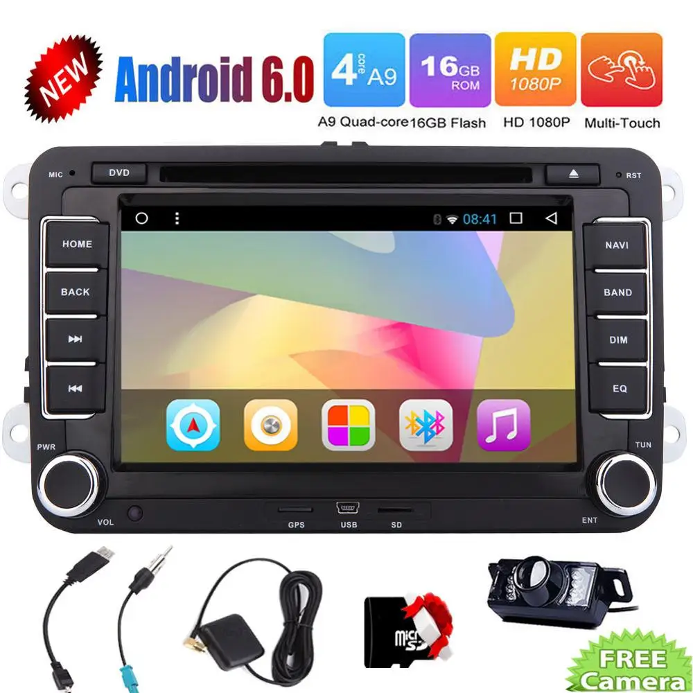 Clearance Android 6.0 Quad Core Car DVD Radio Stereo GPS Navi For VW Volkswagen+CANBUS+CAM 2