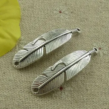 

84 pieces tibetan silver leaves connectors 45x11mm #4504