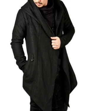 Puimentiua мужские толстовки пальто 3XL осень Мужская Хип-Хоп куртка-Мантия с длинным рукавом плащ Необычные куртки верхняя одежда - Цвет: Черный